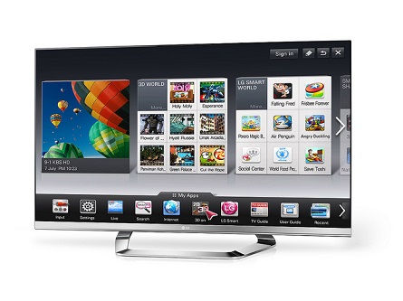 Multimedialer Flatscreen TV mit großem Panel